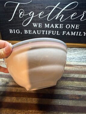 Pfaltzgraff Pink Mixing Bowl with Gray Rim